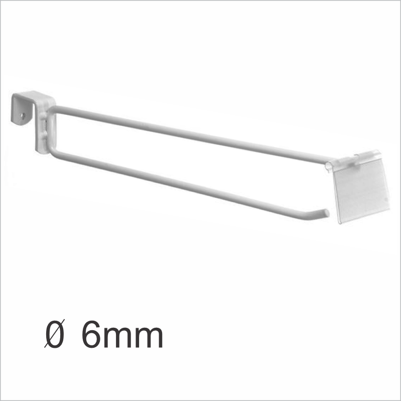 Gancho duplo para gôndola 5, 6 e 8 mm
