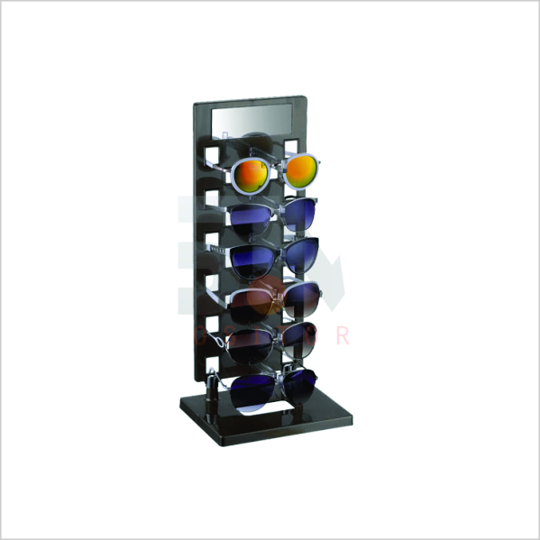 Expositor para 06 Óculos. Modelo Torre Acrilico, com espelho.