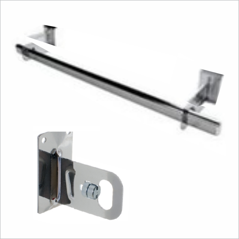 Suporte Curto Tubo Cabideiro para tubo Oblongo, Cromado