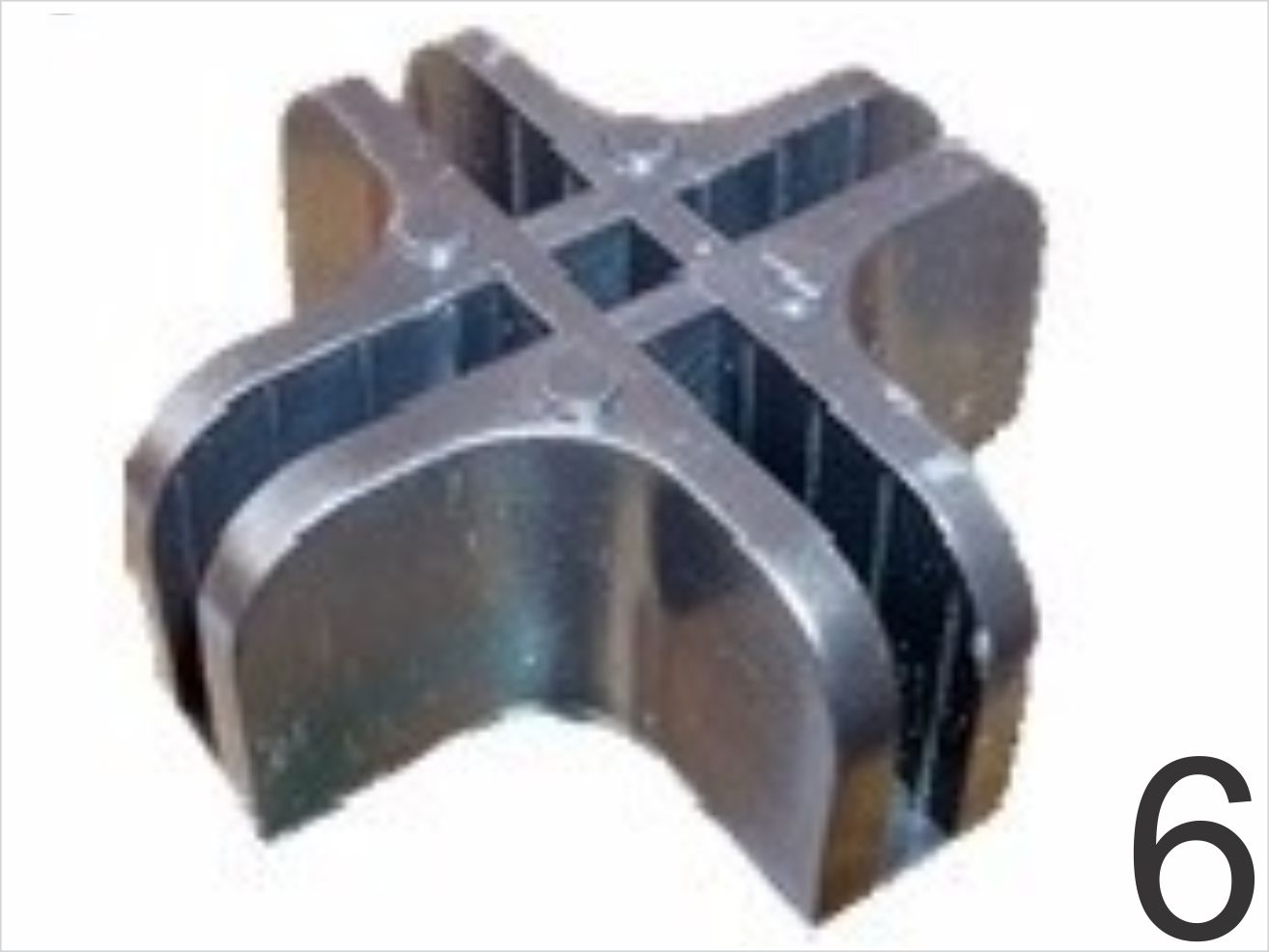 Conectivo Cruzeta Frente Nº 06, para modulados de Vidro ou Tela