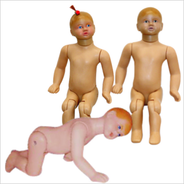 Manequim Infantil, Bebê, Articulado 01 ano. Pvc Bege