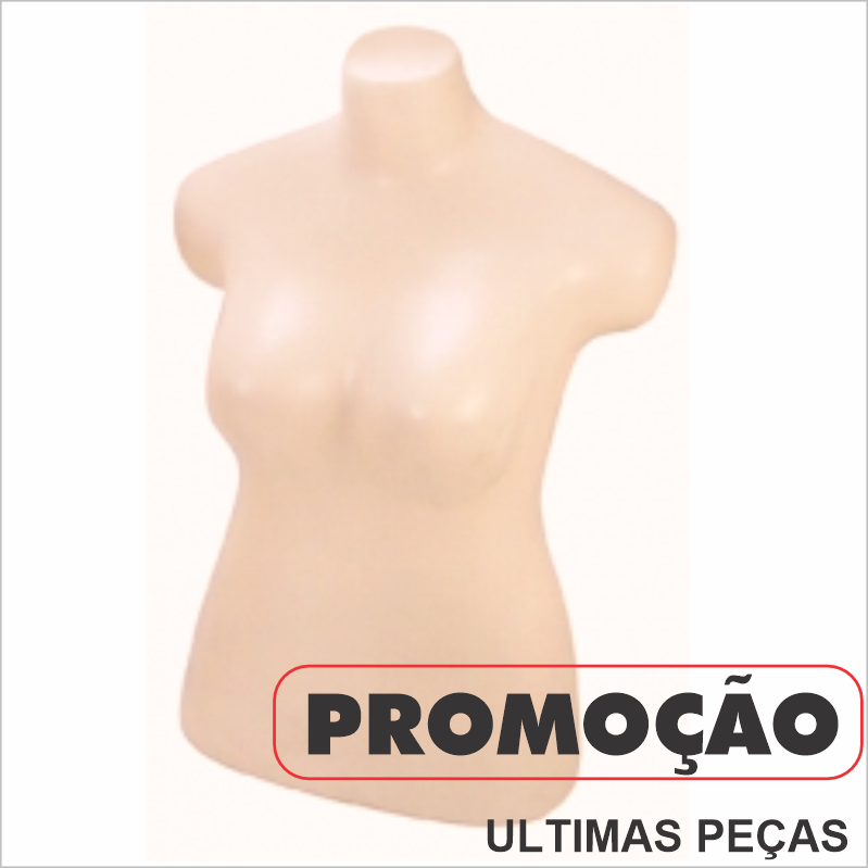 Manequim Bustinho GG Pvc, Reto Bege