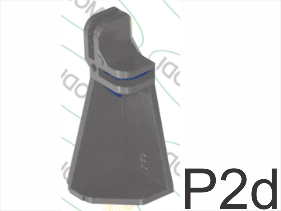 Conectivo Pé Direito Frente Nº P2D, para modulados de Vidro ou Tela