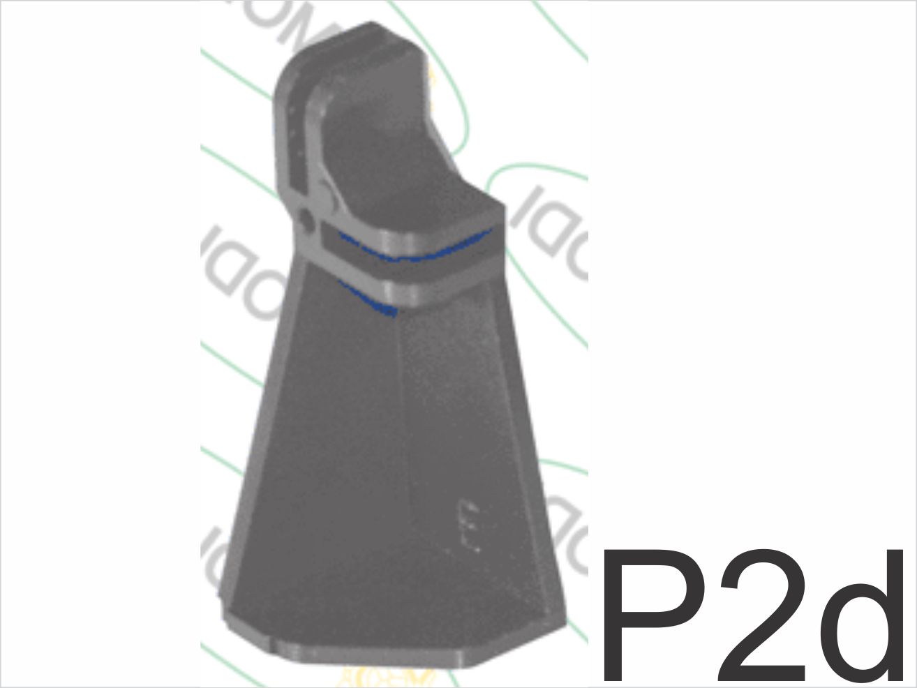 Conectivo Pé Direito Frente Nº P2D, para modulados de Vidro ou Tela