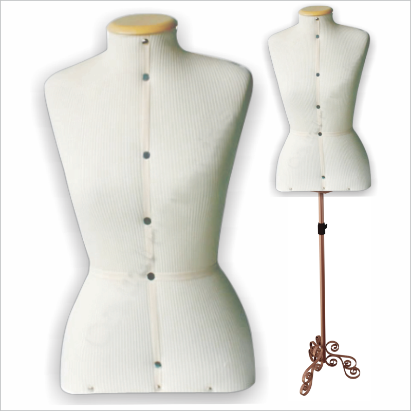 Manequim Busto de Costura Almofadado, Pretoe Branco