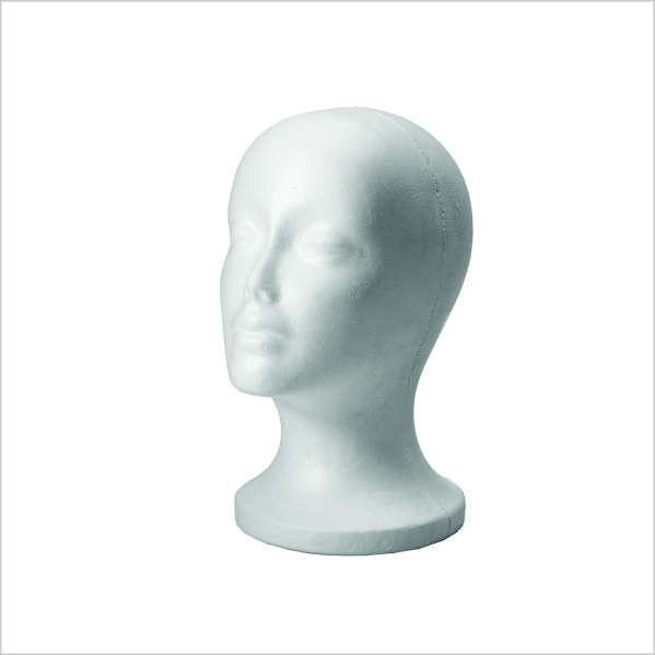Cabeça de Isopor curta. para: Chapéu, Peruca, Óculos