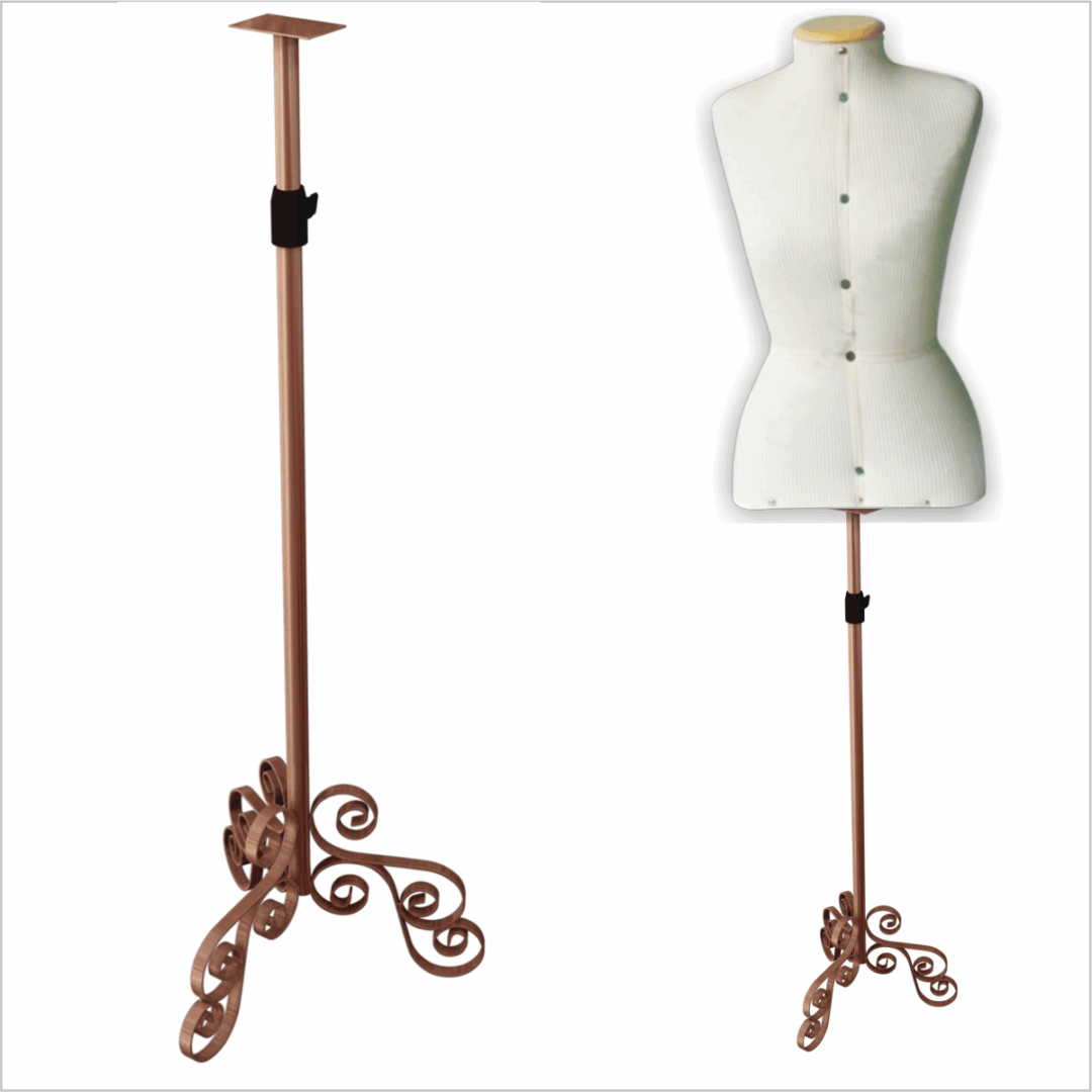 Pedestal para Busto Costura Retrô Ornamental