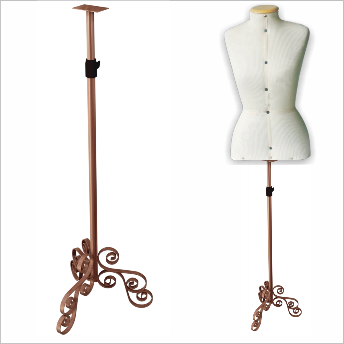 Pedestal para Busto Costura Retrô Ornamental
