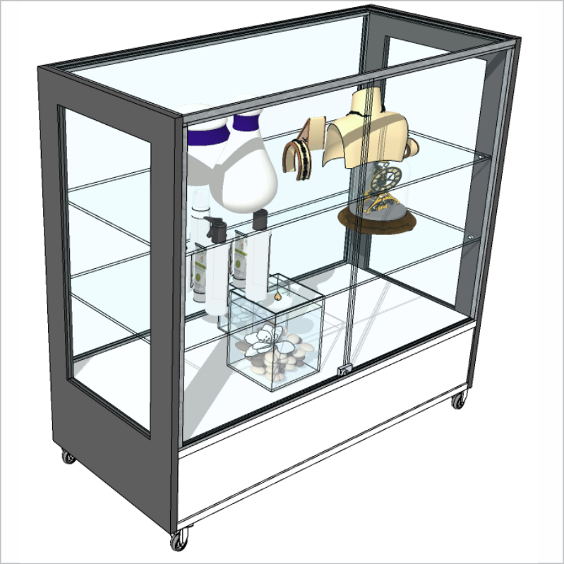 Balcão Vitrine atendimento. Baixo. Vidros temperados 4 lados