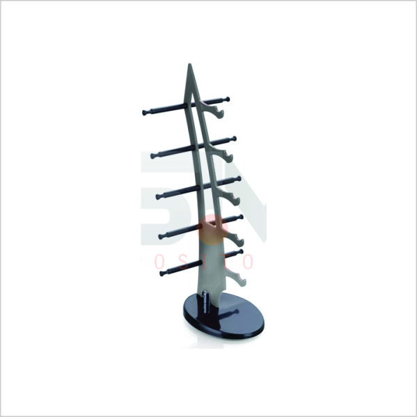 Expositor para 05 Óculosm modelo caravela. Transparent5e com base color