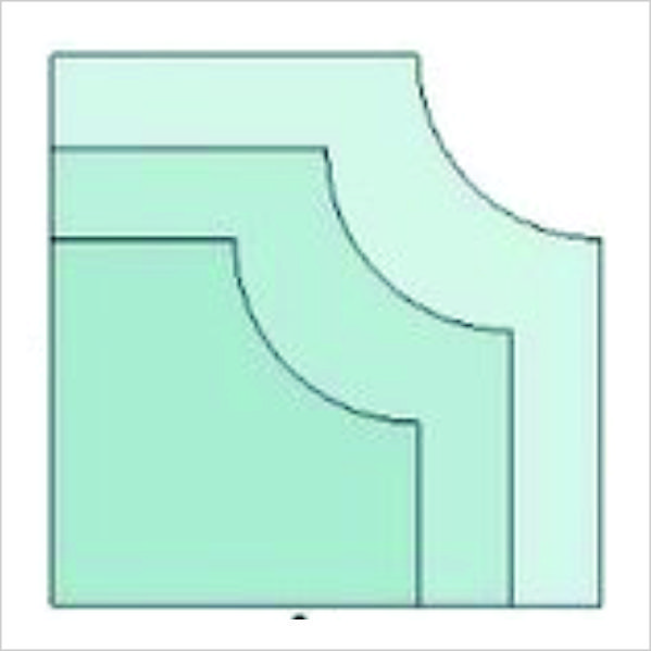 Vidro Canto Curva Invertido