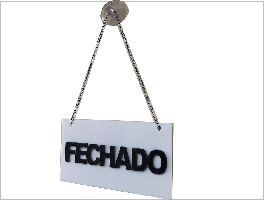 Placa Acrílico Aberto/Fechado
