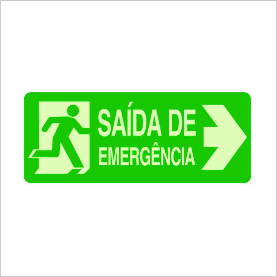 Placa PVC ´´Saida Emergência´´ Direita