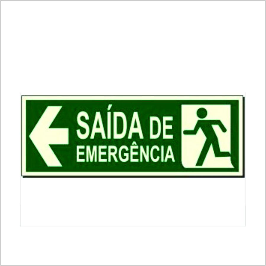 Placa PVC “ Saída De Emergência´´ Esquerda