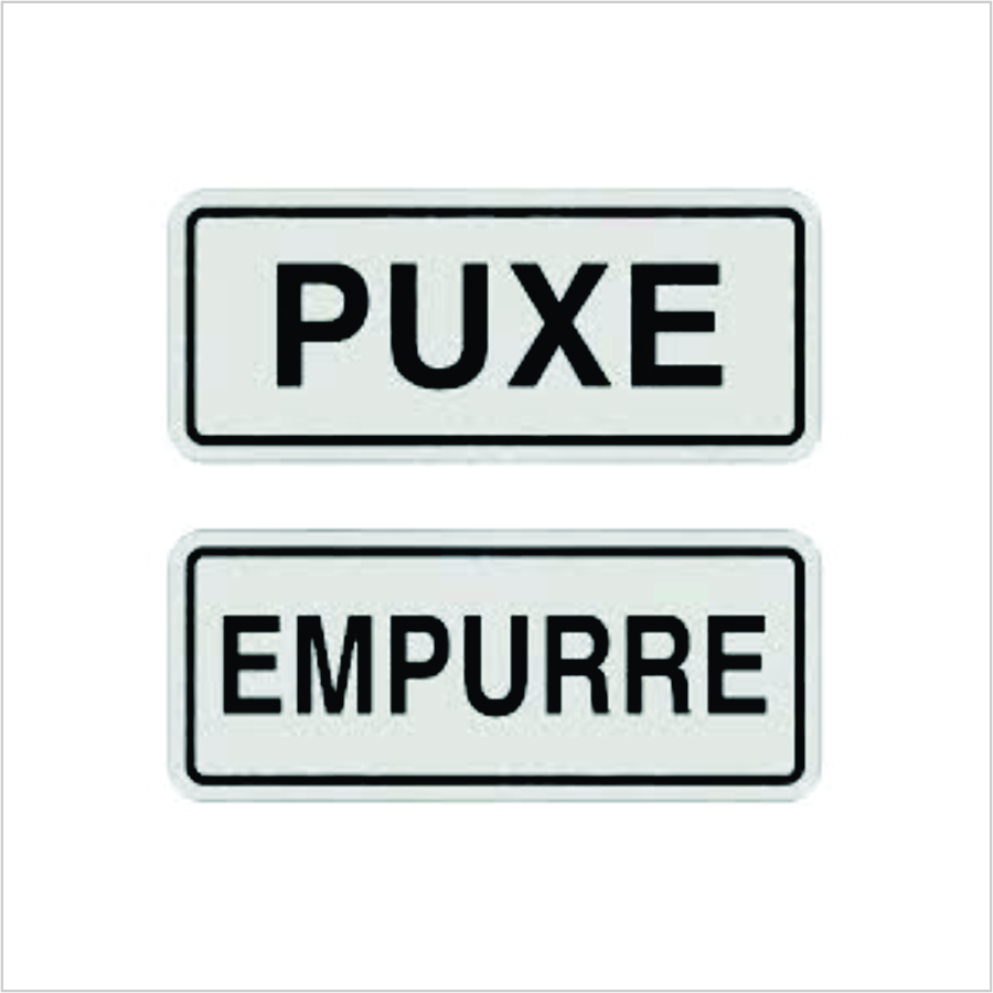 Placa PVC 2 Lados Puxe-Empurre