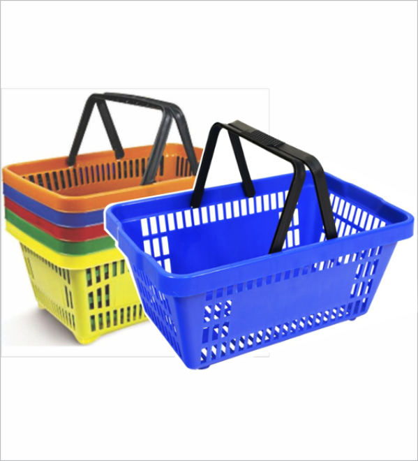 Cestinho de Compras, Plástico, com Alça plástica, varias cores