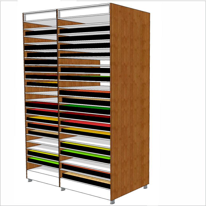 Expositor Papeis, Alto, Duplo, MDF