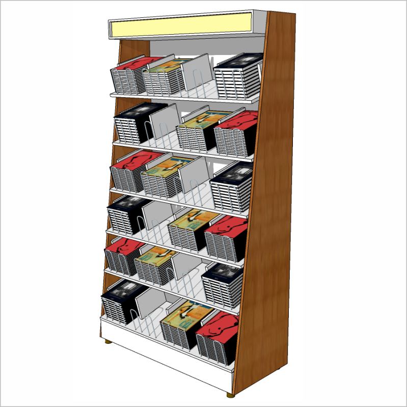 Expositor de Cadernos Alto, Parede, MDF