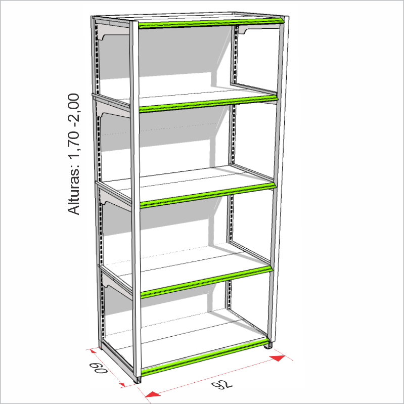 Gôndola Rack Parede Reforçada